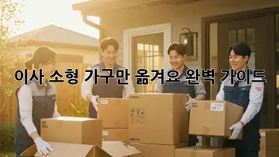 이사, 소형 가구만 옮겨요! 완벽 가이드